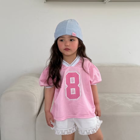 ellymolly/108. mesh puff v neck T-shirt 13-19