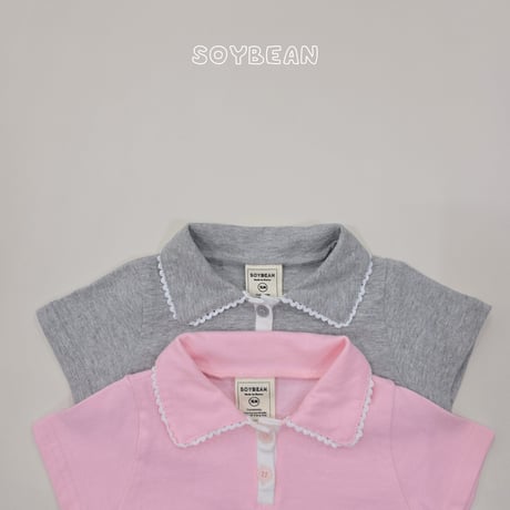 soybean/58. plan ) collar lace half t T-shirt XS-XL