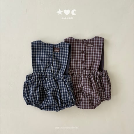 lalaland/75. b check romper 6M-18M
