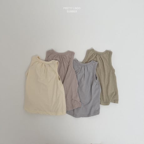 lindo/42. shirring T sleeveless XS-XL