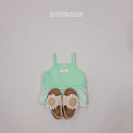 soybean/40. plan ) fril ribbon sleeveless one-piece XS-XL