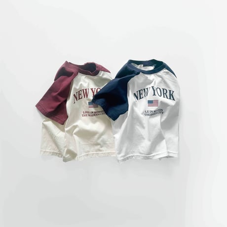 fromi/47. two color raglan T-shirt S-XL
