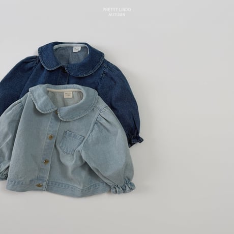 lindo/57. round collar denim jacket XS-XL