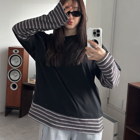 minimal/59. double rayerd T-shirt MOM