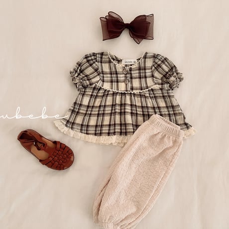 valubebe/68. checkcheck puff blouse 6M-S