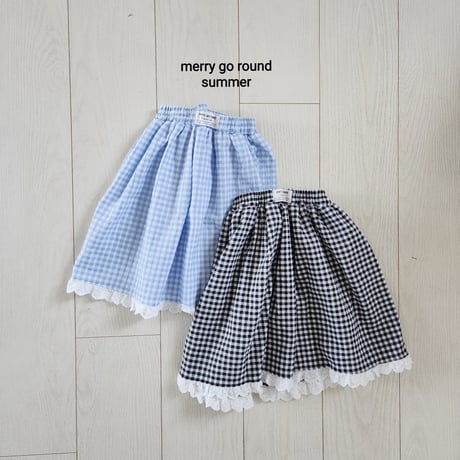 merrygoround/8. check long skirt XS-2XL
