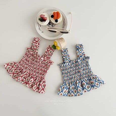 melikey/53. cherry ribbon turking blouse XS-XL