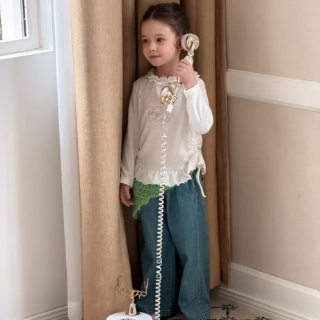aiai/94. cream mood fril T-shirt 90-130