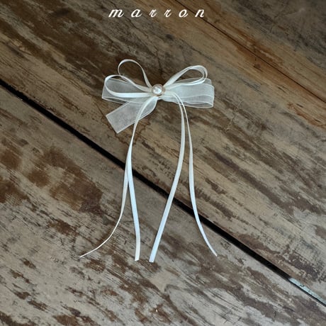 marron/2. pearl ribbon brooch FREE