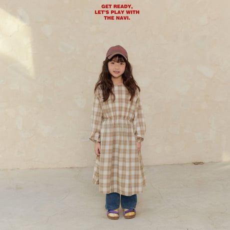 navi/62. check one-piece 2XL-JL