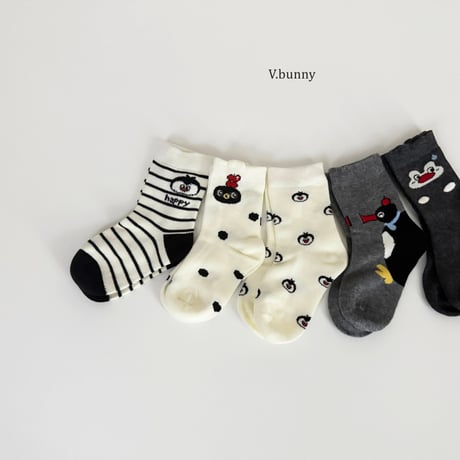 vbunny/49. penguin socks set M(130-150)-XL(180-210)