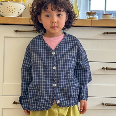 tinyhiker/2. cotton check cardigan XS-XL