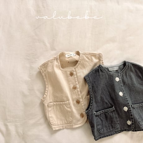 valubebe/60. over denim vest 6M-S