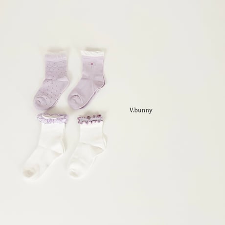 vbunny/76. raven fril socks set M(130-150)-XL(180-210)