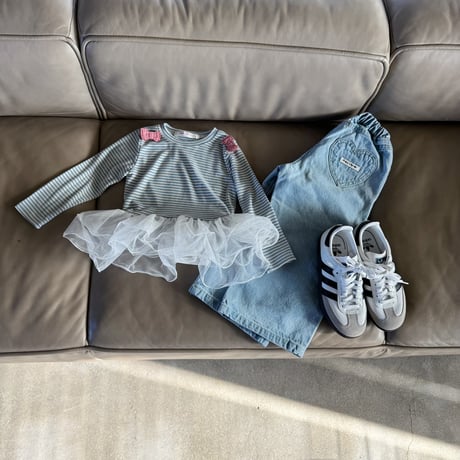 bunnypowder/86. heart denim pants 2XL-4XL