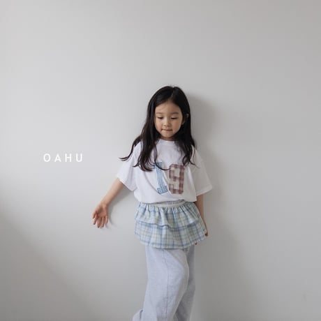 oahu/46. check patch T-shirt S-XL