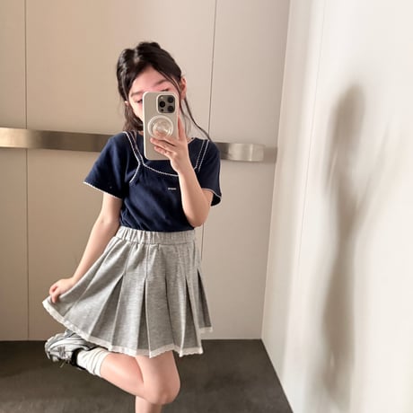 comma/193. lace pleated skirt 110-130
