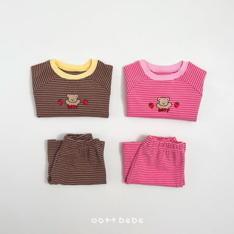 oottbebe/67. strawberry choco updown set XS(1-2Y)-XL(6-7Y)