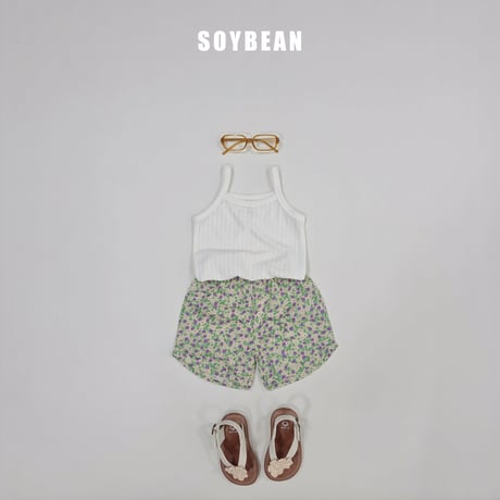 soybean/158. plan ) strawberry flower sleeveless updown set XS-XL