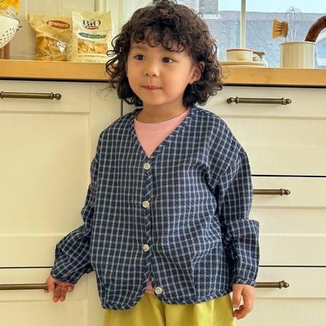 tinyhiker/2. cotton check cardigan XS-XL