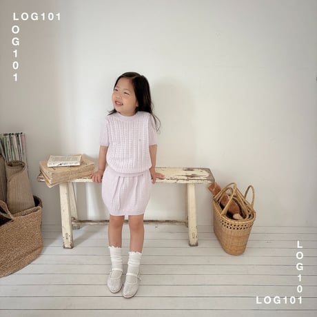 log101/89. purple knit two-piece JS-JM