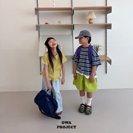 owa/17. pleated fril T-shirt S-XL