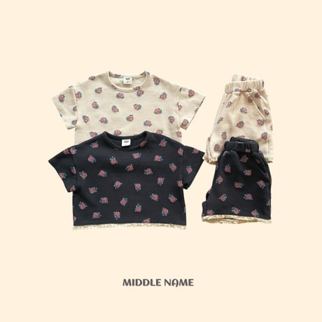 middlename/6. vintage flower waffle T-shirt JS-JM