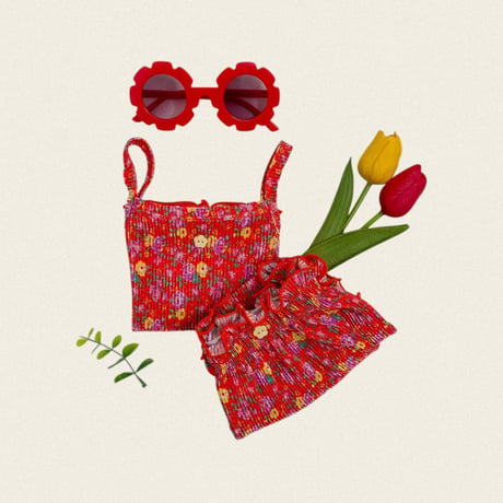 oottbebe/86. flower songe plitch sleeveless bloomer S(0-6M)-M(6-12M)