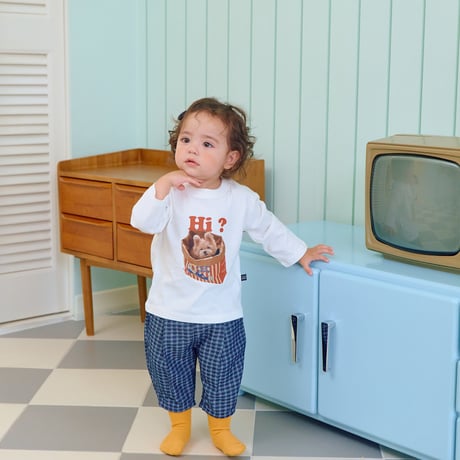 oottbebe/22. denim check pants XS(0-1Y)-XL(4-5Y)