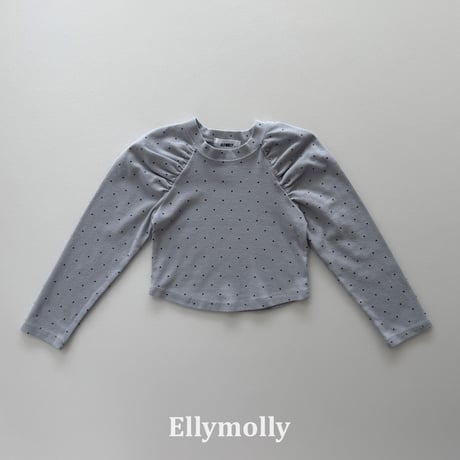 ellymolly/66. zizel dot shirring T-shirt 13-15