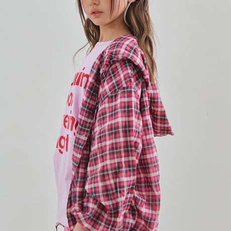 minimal/68. checkcheck Shacket hood S-XL