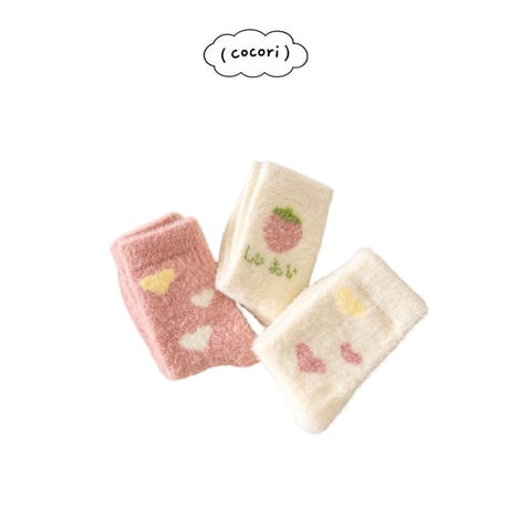 nightbebe/10. strawberry sleeping socks set S(1-3)-XL(9-12)