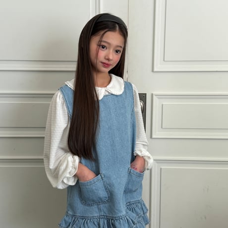 ellymolly/151. denim little pocket one-piece 5-11