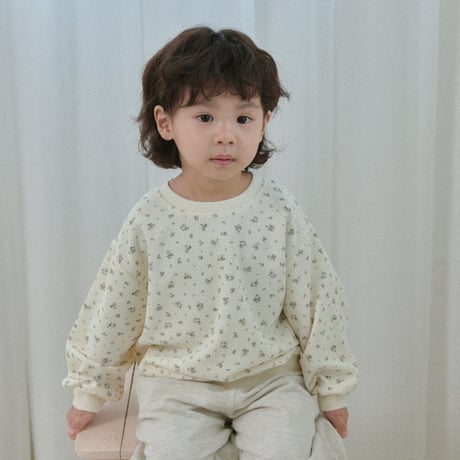 thebeige/8. Flower waffle sweatshirt XXS-L