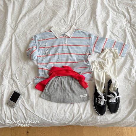 ninibello/38. Milky Stripe Collar T-shirt ADULT