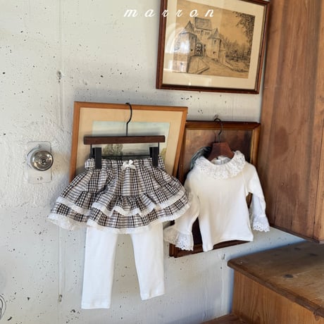 marron/30. check tutu skirt leggings XS-L