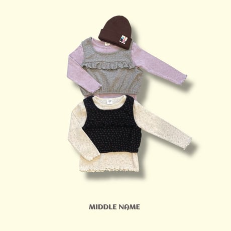 middlename/6. flower fril bustier S(S-M)-L(JS-JM)
