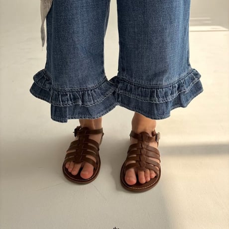 saintdoll/103. peuty fril denim pants ADULT