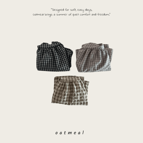 oatmeal/4. Molly check one-piece XS-XL