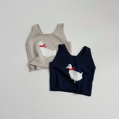 minirobe/28. Duck Knit Vest  S-XL