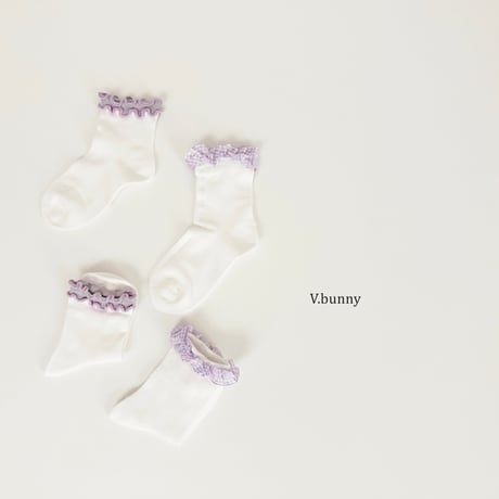 vbunny/76. raven fril socks set M(130-150)-XL(180-210)