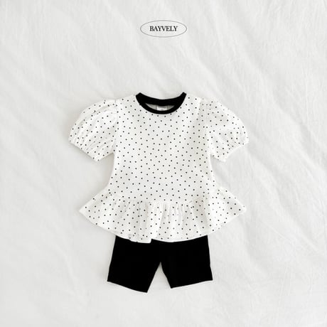 bayvely/13. heart puff half t T-shirt XS-XL