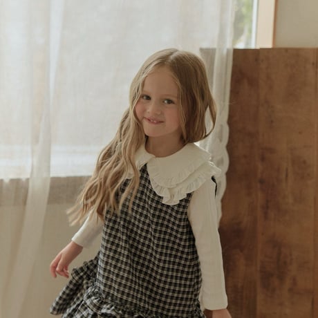 melikey/104. check fril one-piece JS-JM