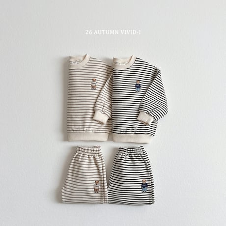 vividi/175. stripe bear embroidery updown  XS-XL