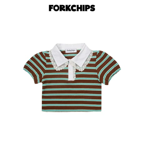 forkchips/60. rolly pop shirts collar T-shirt JS-JXL