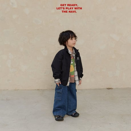navi/66. pocket wide denim pants 2XL-JL