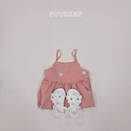 soybean/79. plan ) flower check one-piece XS-XL