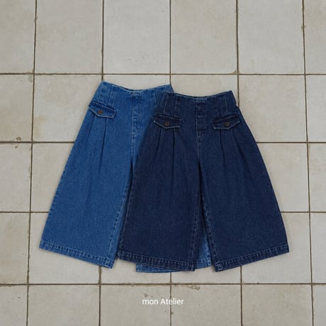 monatelier/3. flap denim pants S-2XL