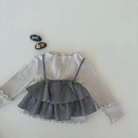 aiai/68. check fril ( t-shirt ) set XS-L