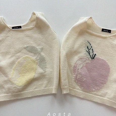 aosta/19. Knit Fruit Vest S(1-2Y)-L(3-5Y)